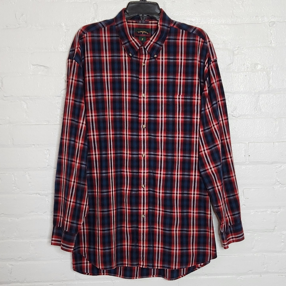Saddlebred Plaid Button-Down Shirt - Picture 1 of 4